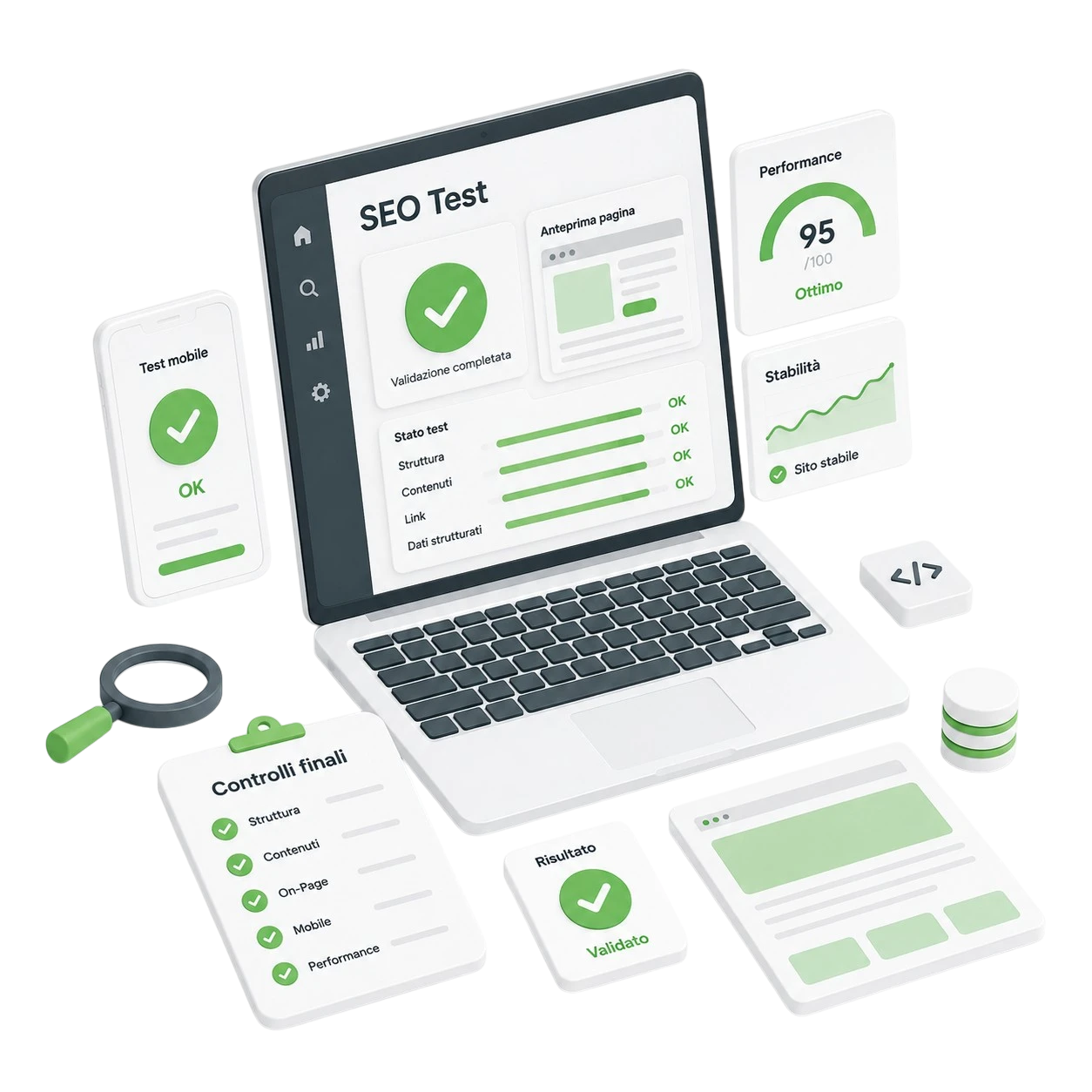 Test finali, controlli e validazioni SEO del sito